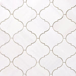 Bianco Dolomite Marble Lantern (Arabesque) 6" Polished Mosaic Tile - TILE & MOSAIC DEPOT