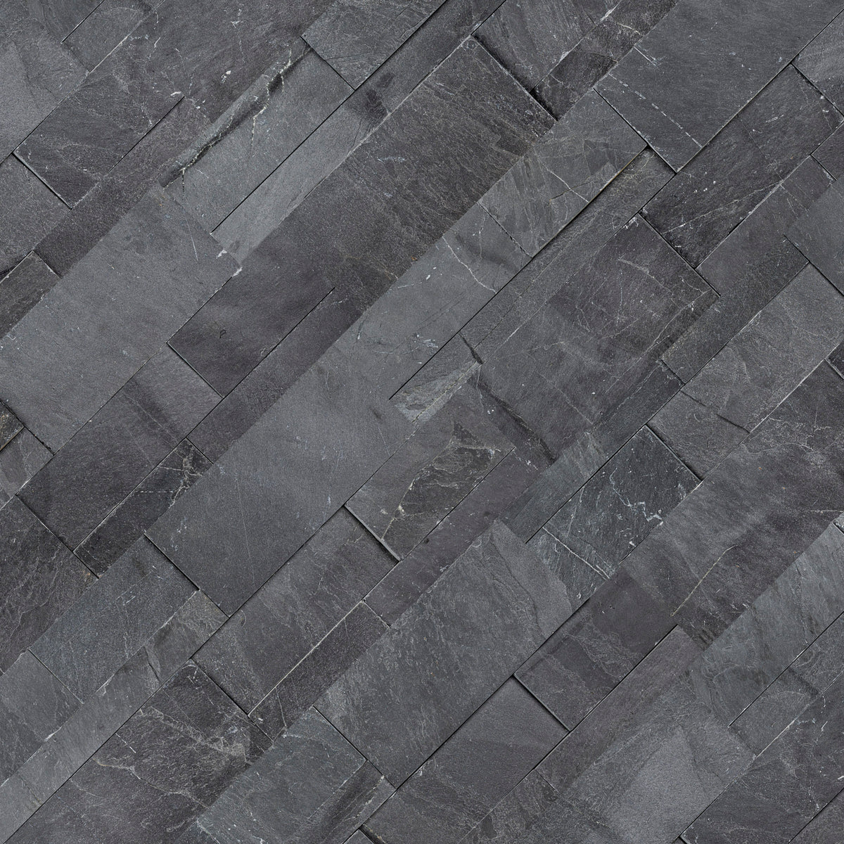 Black Premium Slate XL 9x24 Stacked Stone Ledger Panel | TMD