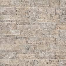 Silver Travertine 9x24 XL Rockmount Split Face Stacked Stone Ledger