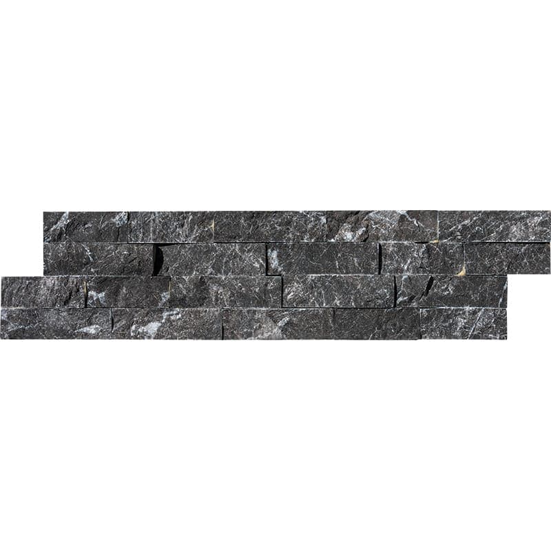 Black Marble 6x24 Stacked Stone Ledger Panel | TMD