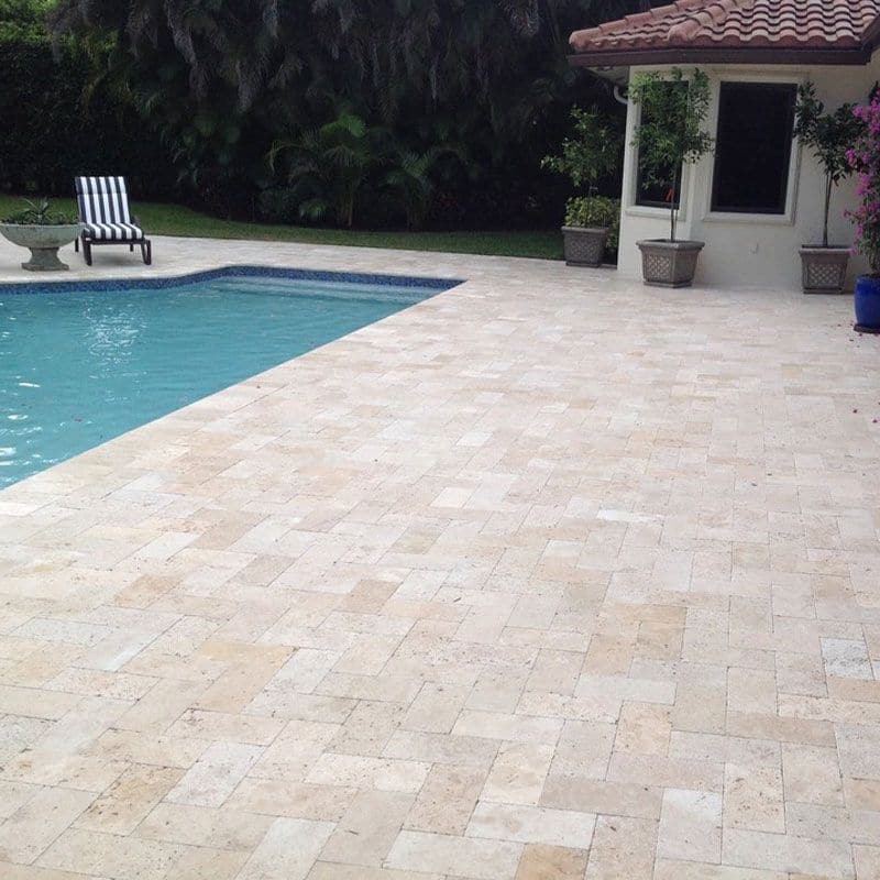 Ivory Travertine 6x12 Paver Tumbled | TMD