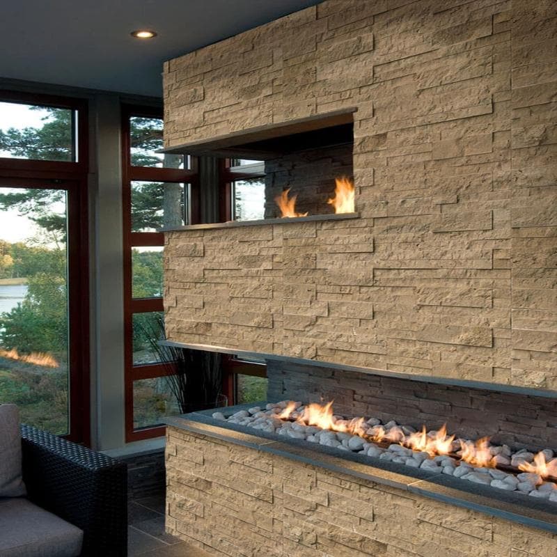 Noce Travertine 6x24 Stacked Stone Ledger Panel | TMD