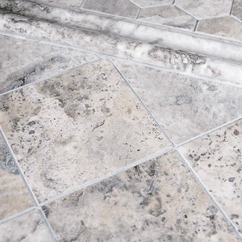Silver Travertine 6x6 Tumbled Tile | TMD
