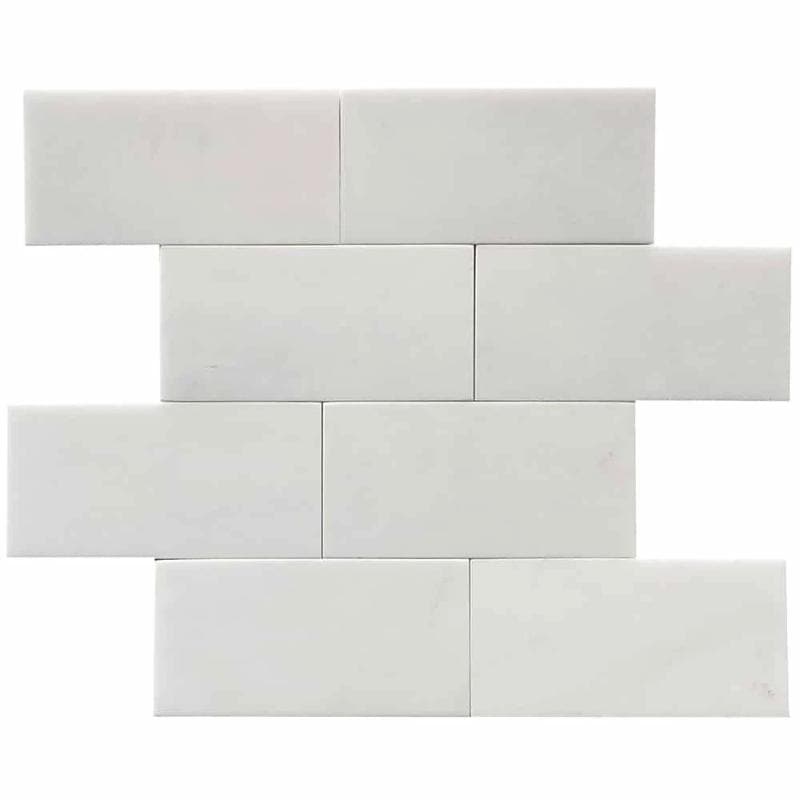 Thassos White Marble 3x6 Honed Marble Tile | TMD