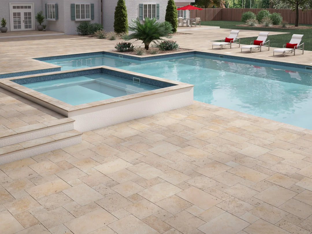 Natural stone pavers and pool coping collection for patios, walkways, and pool surrounds