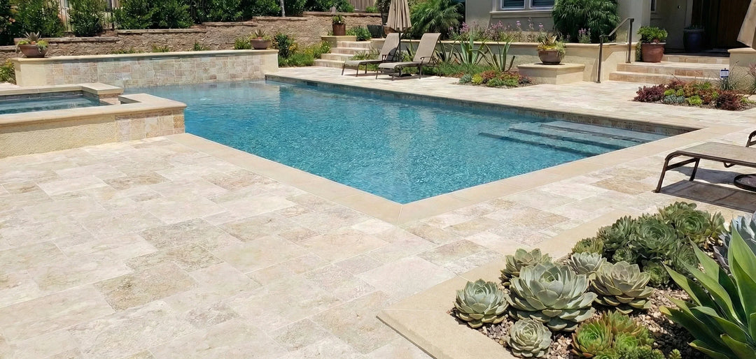 Outdoor tile and pavers, pool coping,pool mosaics