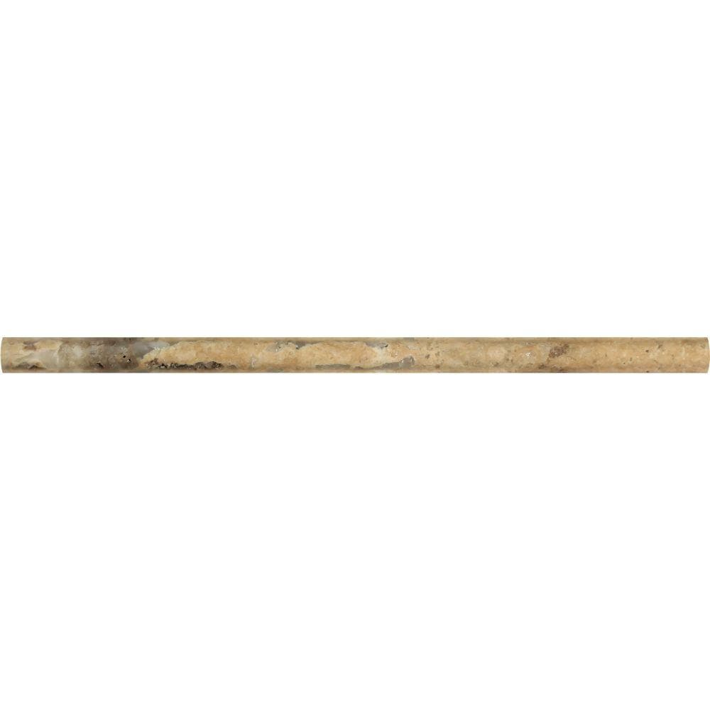 Philadelphia Travertine honed pencil liner in warm beige-brown