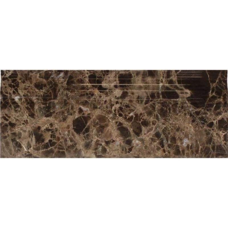 Marble baseboard molding in white and Calacatta stone