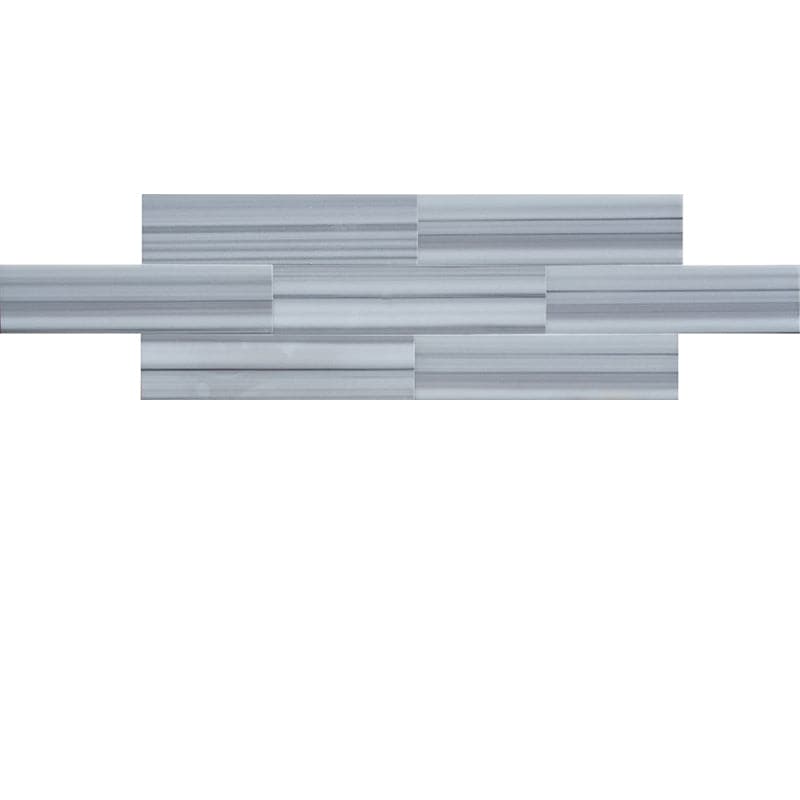 8x32 Marmara marble plank tile in polished gray-taupe