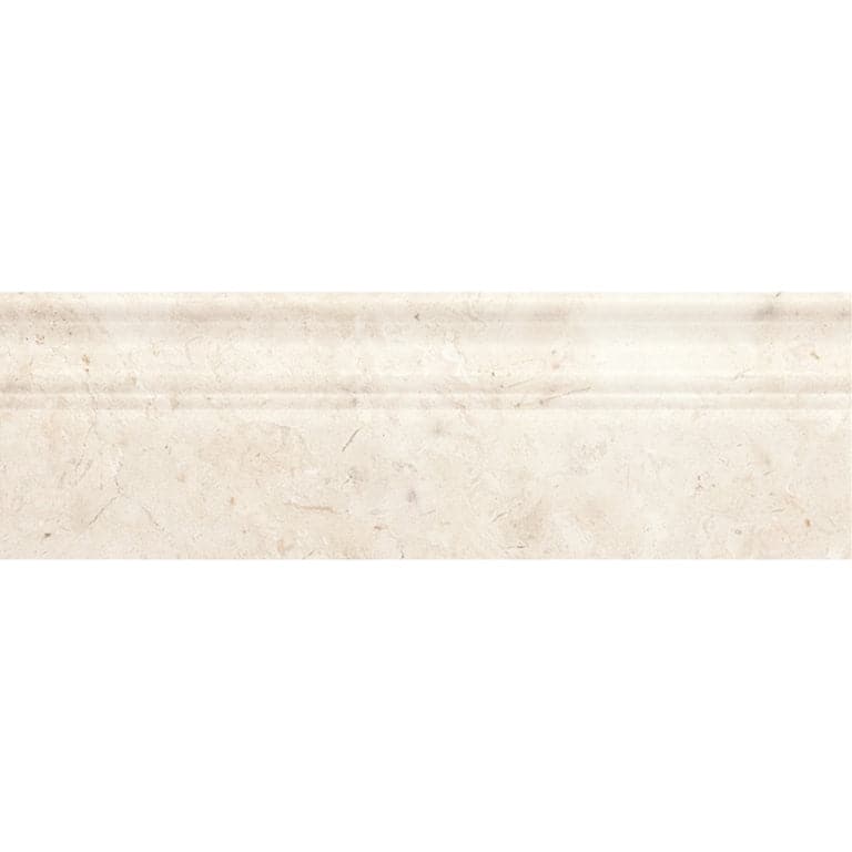 Crema Marfil marble crown molding and Greek Key border trims