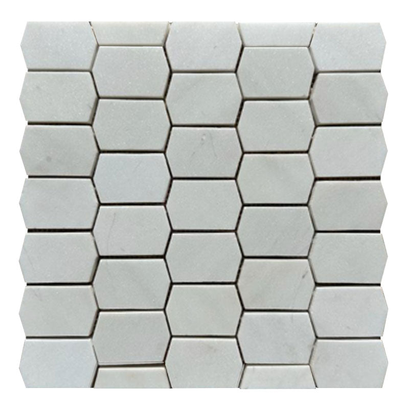Mont Blanc marble mosaic tile Serena White marble backsplash