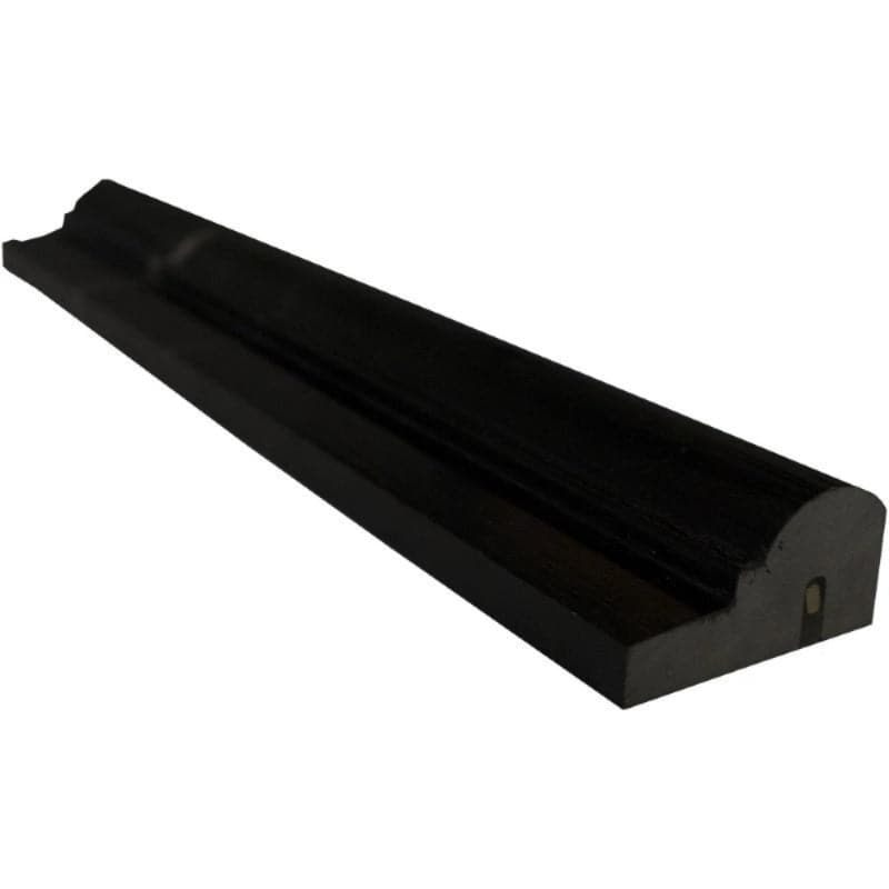 Nero Marquina black marble crown molding and pencil liner trims