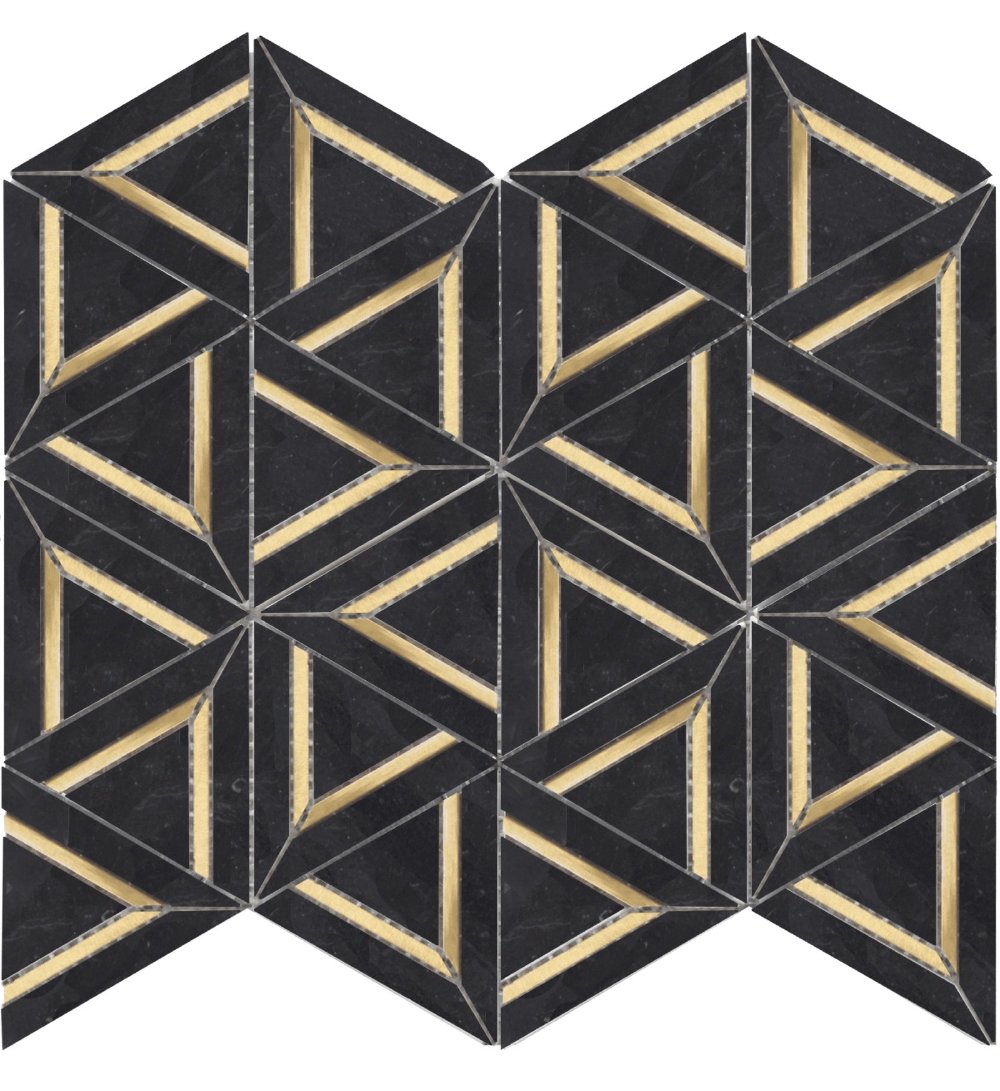 Nero Marquina black marble mosaic with white veining
