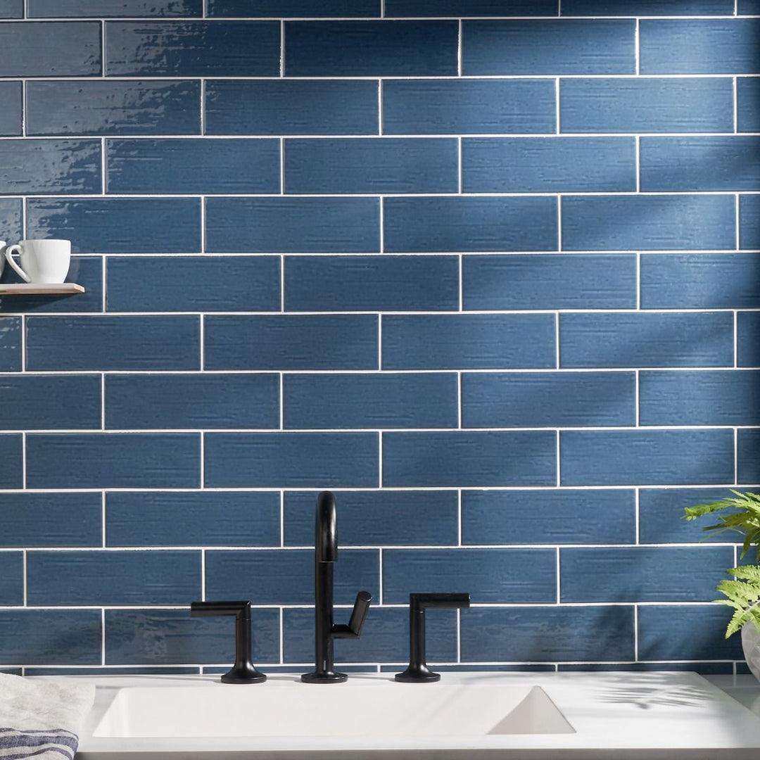 3x6 subway tile in natural marble running-bond pattern