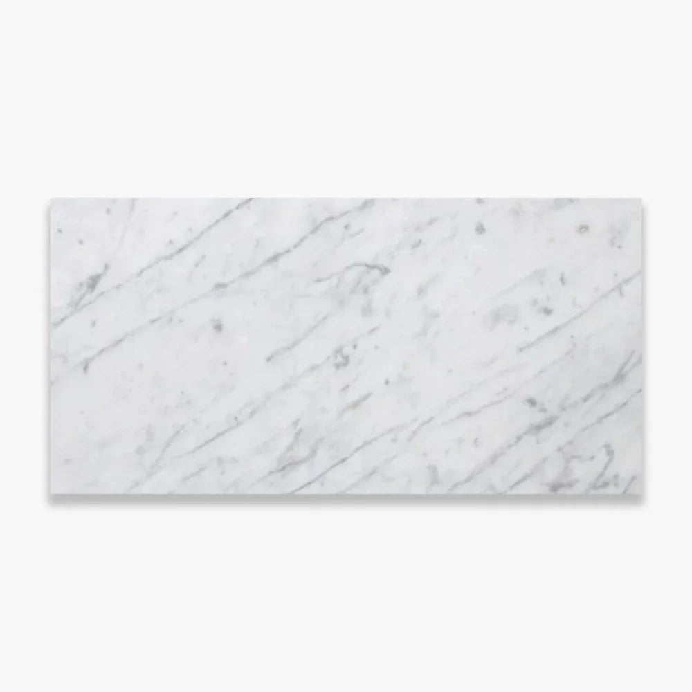 White Carrara marble tile, soft white Italian marble with gray veining