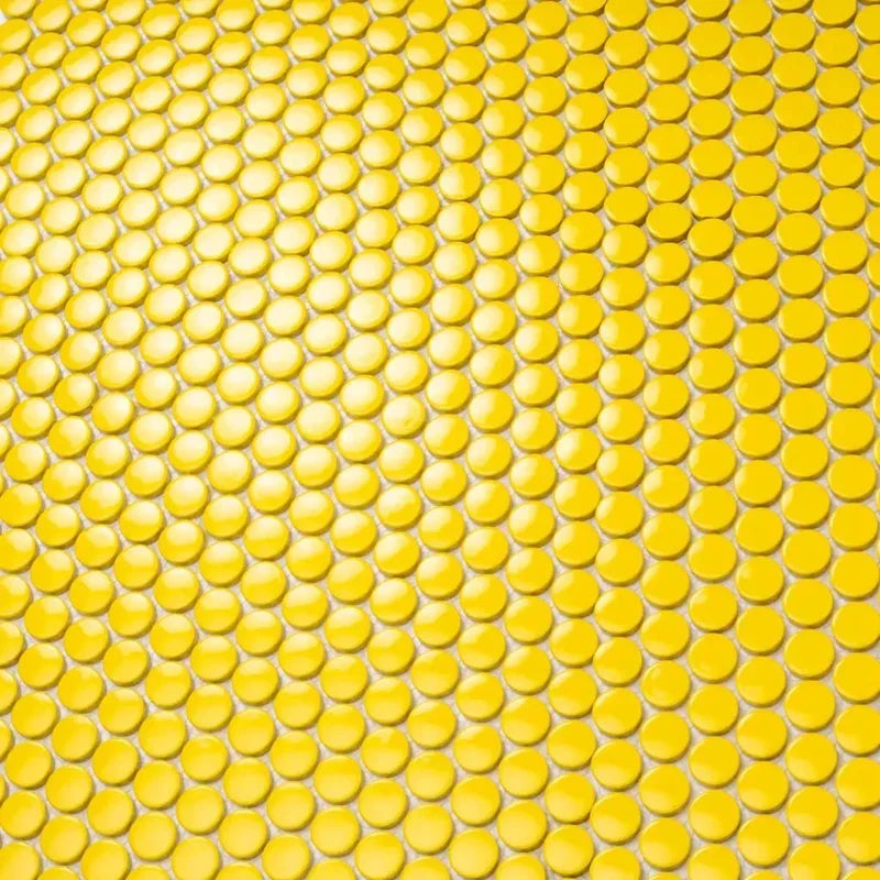 Yellow and gold porcelain pool tile in warm 6x6 deco designs