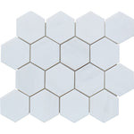 Bianco Dolomite Marble 3x3 Hexagon Honed Mosaic Tile - TILE & MOSAIC DEPOT