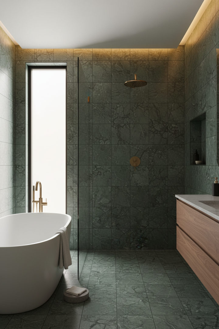 Empress Green Marble 12x12 Tumbled Tile