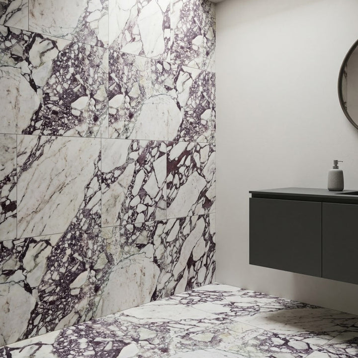 Calacatta Viola Marble 18x18 Honed Tile - TILE AND MOSAIC DEPOT