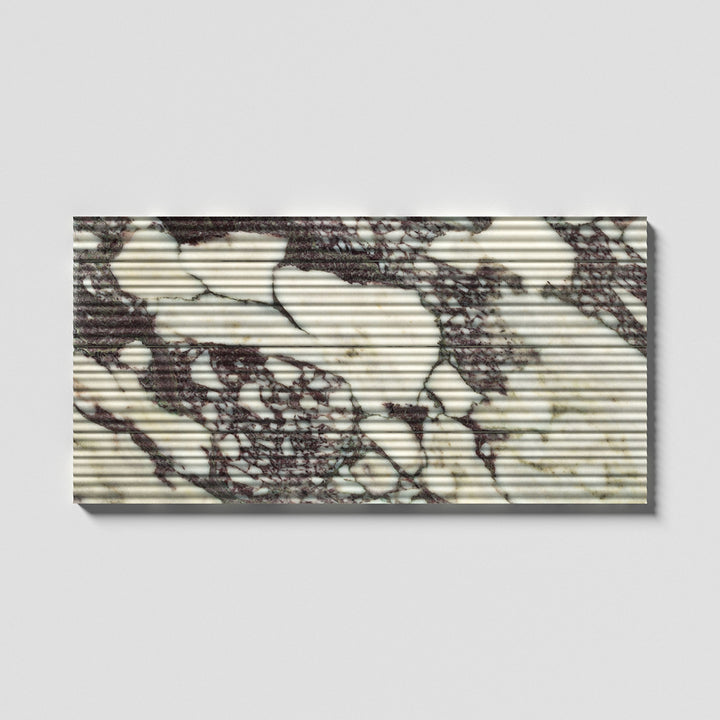 Calacatta Viola Marble 18x36 Fluted Honed Tile