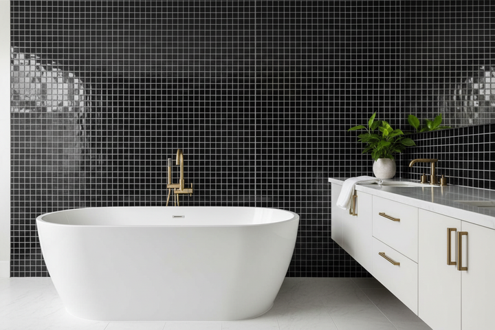 Absolute Black Granite 1x1 Square Polished Mosaic Tile