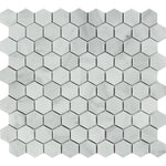 Bianco Caldo Mugla White 2x2 Hexagon Polished Mosaic Tile