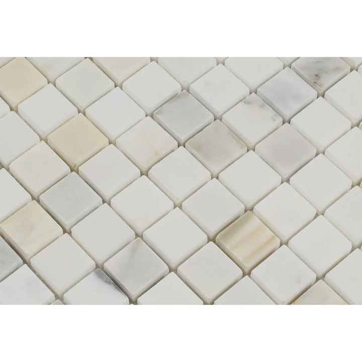 Calacatta Gold Marble 1x1 Polished Mosaic Tile
