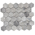 Atlantic Gray Marble 4x4 Polished Hexagon Marble Mosaic Tile