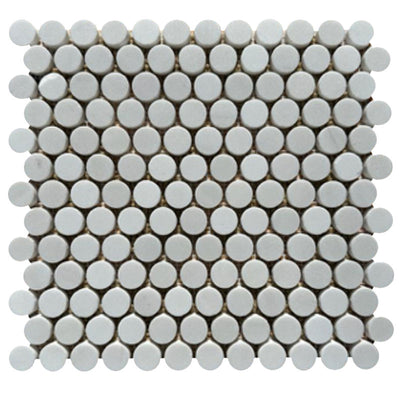 Mont Blanc Serena White Marble Penny Round Honed Mosaic Tile - TILE & MOSAIC DEPOT