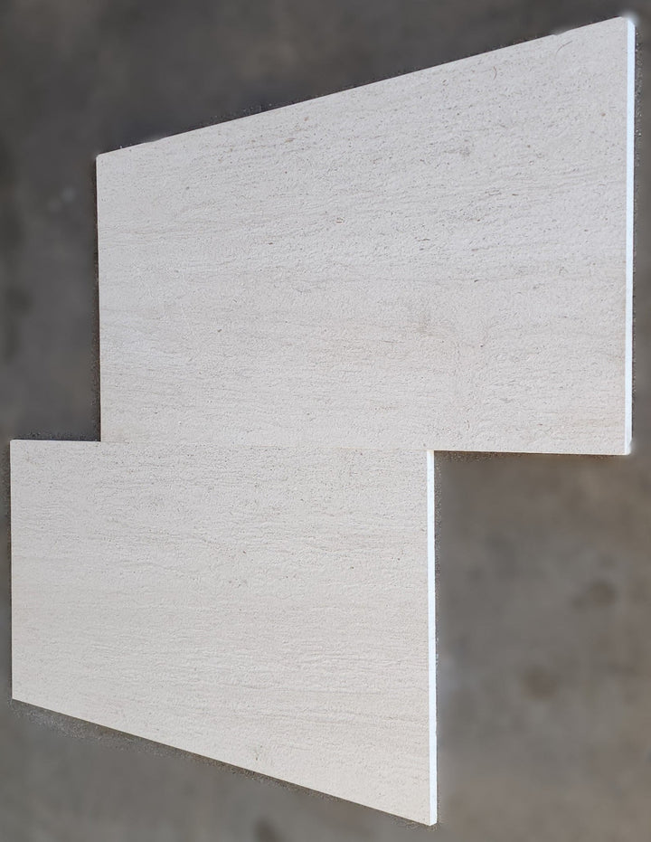 Mocha Cream Limestone 24x48 Brushed Tile - TILE & MOSAIC DEPOT