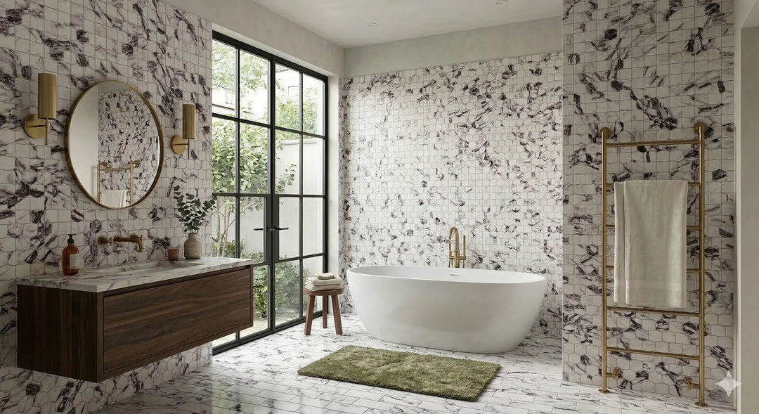 Calacatta Viola Marble 2x2 Polished Mosaic Tile