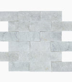 Bianco Caldo Mugla White 2x4 Split Face Mosaic Tile - TILE & MOSAIC DEPOT