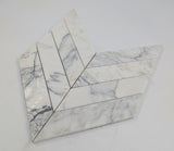 2x8 Calacatta Gold ( LARGE ) Chevron Marble Mosaic Tile - TILE & MOSAIC DEPOT