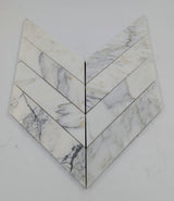 2x8 Calacatta Gold ( LARGE ) Chevron Marble Mosaic Tile - TILE & MOSAIC DEPOT