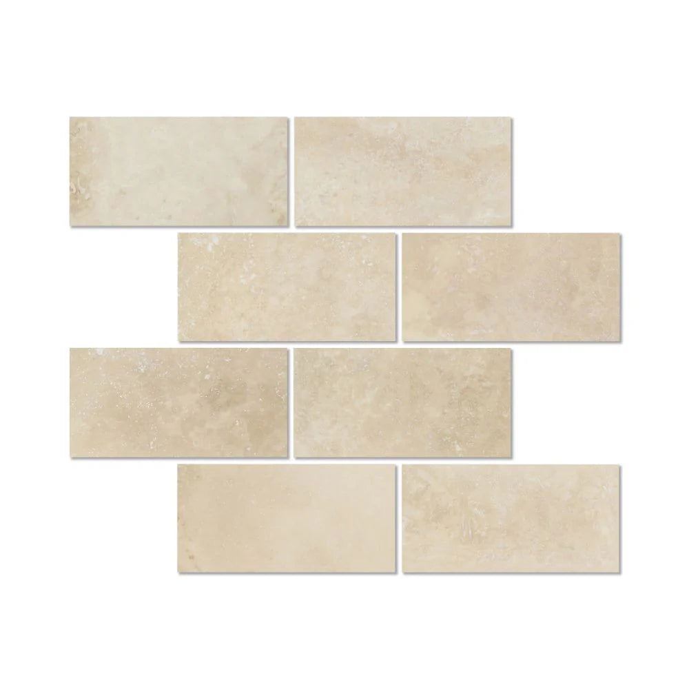 Ivory travertine 3x6 honed tile