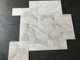 Royal Beige Marble Brushed and Chiseled Versailles Pattern Tile - TILE & MOSAIC DEPOT
