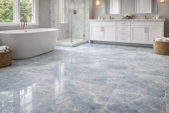 Light Blue Marble 18x18 Polished Tile - TILE AND MOSAIC DEPOT