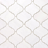 Bianco Dolomite Marble Lantern (Arabesque) 6" Honed Mosaic Tile - TILE & MOSAIC DEPOT