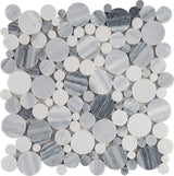 Alaska Gray Polished 10 mm Pebble Mosaic Tile - TILE & MOSAIC DEPOT