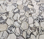 Calacatta Viola Marble 3X3 Hexagon Honed Mosaic Tile - TILE & MOSAIC DEPOT