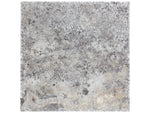 Silver Travertine 8x8 Unfilled Brushed and Chiseled Tile - TILE & MOSAIC DEPOT