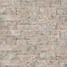 Silver Travertine 9x24 XL Rockmount Split Face Stacked Stone Ledger Panel - TILE & MOSAIC DEPOT