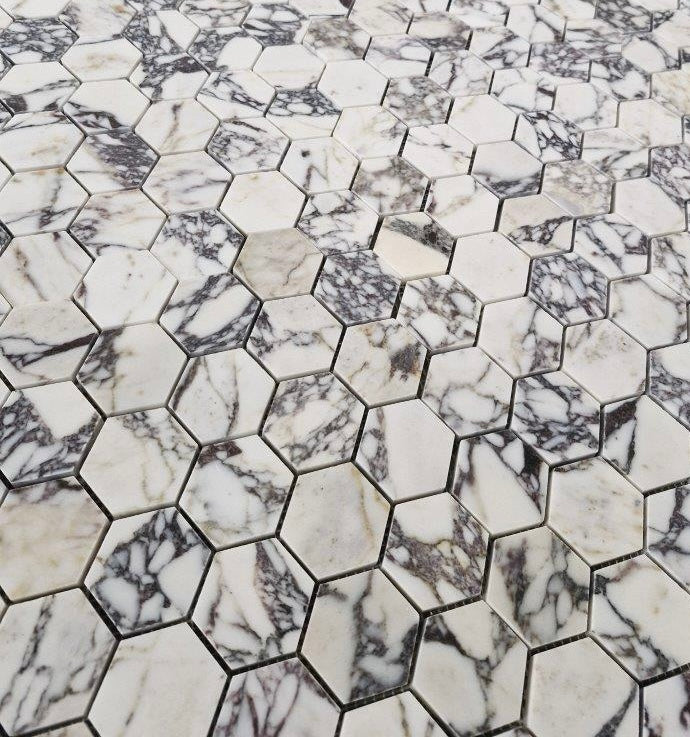 Calacatta Viola Marble 2x2 Hexagon Honed Mosaic Tile - TILE & MOSAIC DEPOT