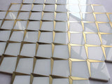 Waterjet Angolo 3 Paper White/ Brass Mosaic Tile - TILE & MOSAIC DEPOT