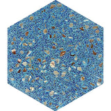 Aquaterra Blue Hexagon Shell Terrazzo Tile