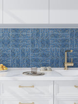 Aquaterra Blue 3x12 Brick Shell Terrazzo Tile