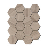 Haisa Dark (Athens Grey) Marble 3x3 Hexagon Honed Mosaic Tile