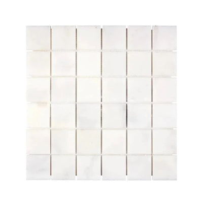 Afyon White Marble 2x2 Polished Mosaic Tile - TILE & MOSAIC DEPOT