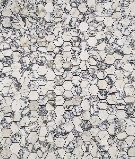 Calacatta Viola Marble 2x2 Hexagon Honed Mosaic Tile - TILE & MOSAIC DEPOT