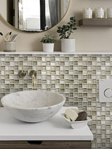 BALI BATIK CREMA Glass Mosaic Tile - TILE & MOSAIC DEPOT
